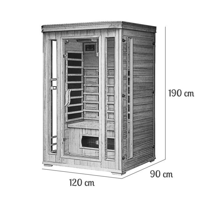 Saunas à chaleur infrarouge Sauna Infrarouge Luxe 2 personnes - Chromothérapie - Radio CD inclus