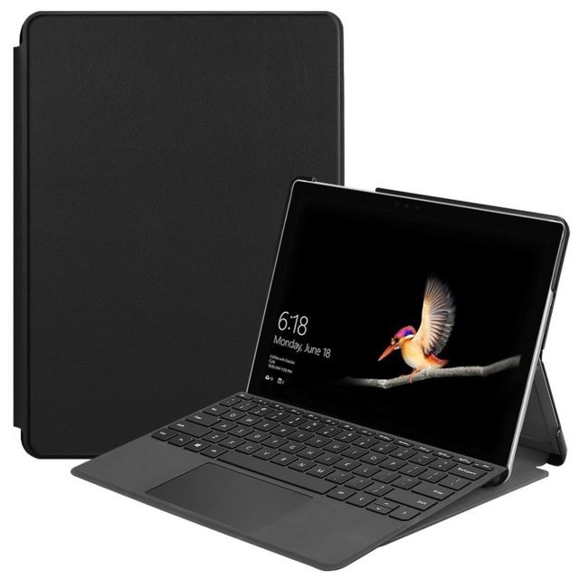 Generic - Etui en PU couleur unie avec support et porte-stylo noir pour votre Microsoft Surface Go 2 Generic   - Generic