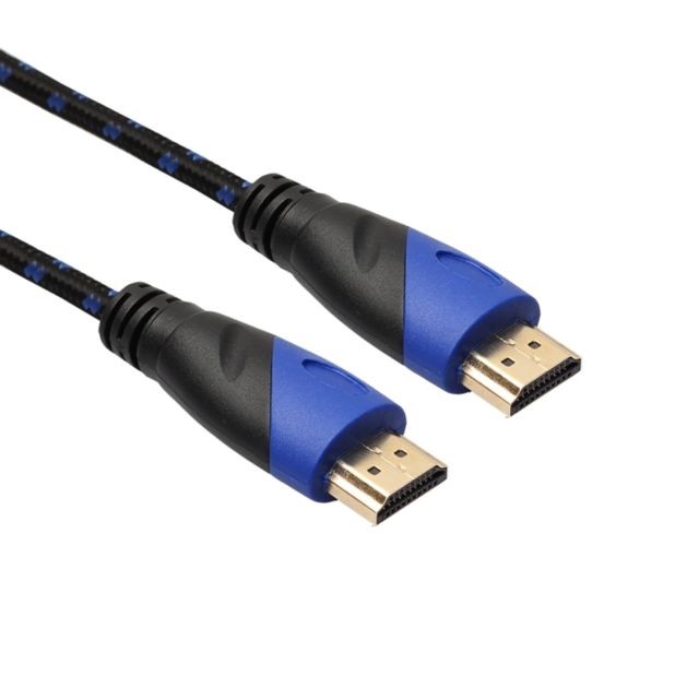 Wewoo Câble noir 1.8 m HDMI 1.4 Version 1080P Nylon Tissé Ligne Bleu Tête HDMI Mâle à HDMI Audio Vidéo Connecteur D'adaptateur