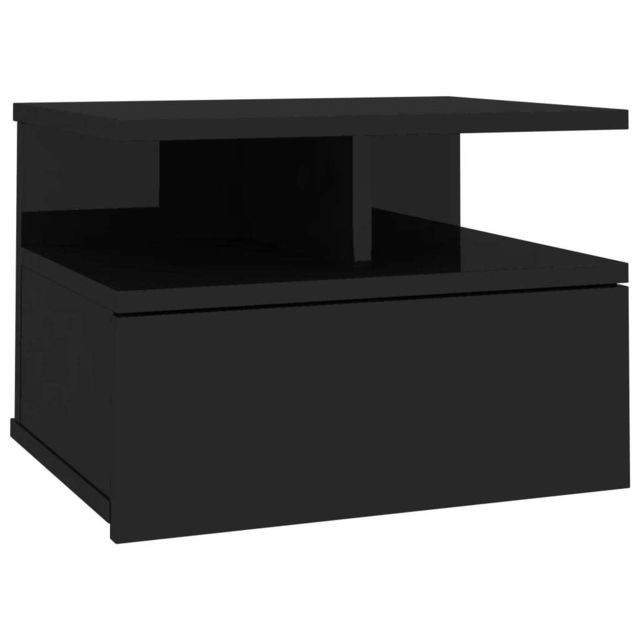 marque generique - Icaverne - Tables de chevet selection Table de chevet flottante Noir brillant 40x31x27 cm Aggloméré marque generique   - Table de chevet Chevet
