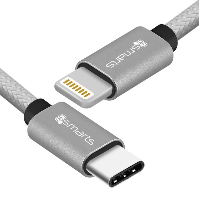 4Smarts - Câble USB type C vers Apple Lightning 4Smarts gris - Charge et synchro 4Smarts  - 4Smarts