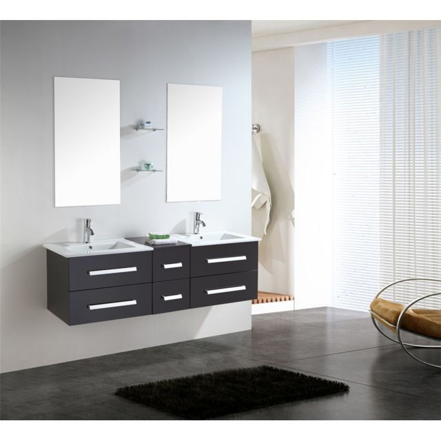 Simba - MEUBLE SALLE DE BAIN DOUBLE VASQUE LUXE LAVABO 150 cm mod. ROME - Meuble salle de bain double vasque Meubles de salle de bain