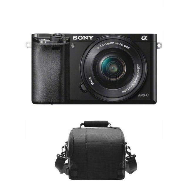 Sony - SONY A6000 Black KIT SEL 16-50MM F3.5-5.6 OSS Black + camera Bag - Sony a6000