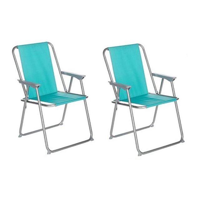 Pegane - Lot de 2 chaises de camping pliantes coloris bleu - L. 74.5 x l. 53 x H. 7cm -PEGANE- Pegane  - Chaises de jardin Pegane