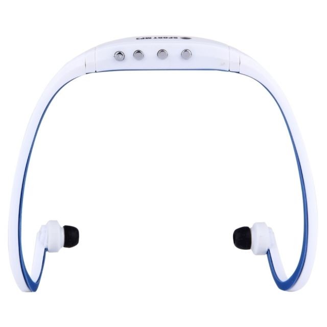 Wewoo - Casque Bluetooth Sport blanc et bleu foncé pour les smartphone iPad ordinateur portable MP3 ou autres périphériques audio, stockage maximum de carte SD: 32GB + étanche à  la transpiration stéréo sans fil intra-auriculaires écouteurs avec micro SD / TF car - Casque Bluetooth