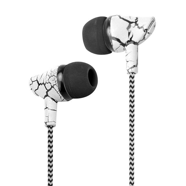 Wewoo - Ecouteurs 3.5mm Jack Crack Filaire Casque Super Bass Sound Headphone avec une oreillette micro pour téléphone mobile Samsung Xiaomi MP3 4 (BLANC) Wewoo   - Ecouteurs intra-auriculaires Wewoo