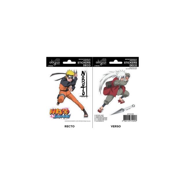 Abystyle - NARUTO SHIPPUDEN - Planche de mini-stickers (16x11) - Naruto / Jiraiya Abystyle  - Décoration chambre enfant Abystyle