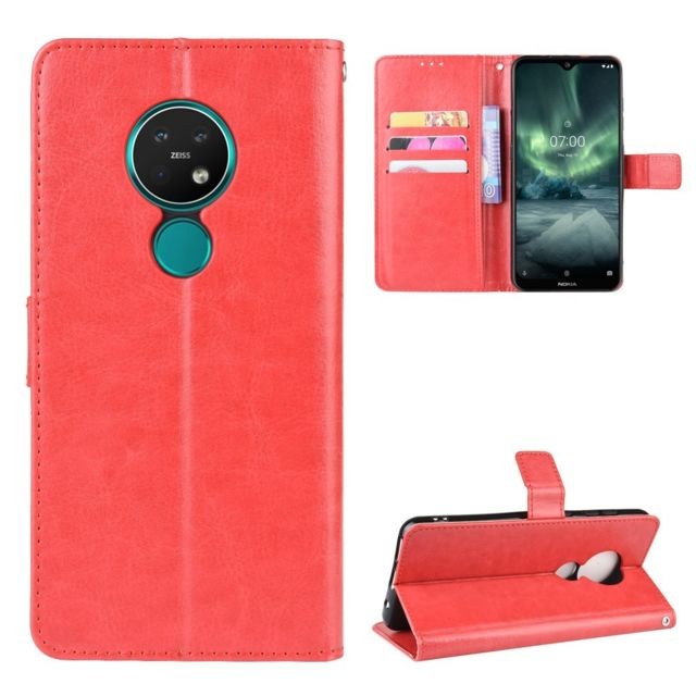 marque generique - Etui en PU cheval fou avec sangle rouge pour votre Nokia 6.2/7.2 marque generique  - Coque, étui smartphone