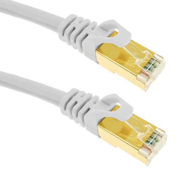 Bematik - Câble réseau ethernet 50 cm LAN SFTP RJ45 Cat.7 blanc - Câble RJ45