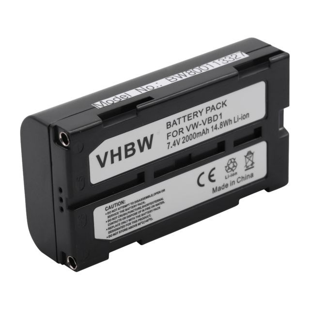 Vhbw - vhbw Li-Ion Batterie 2000mAh (7.4V) pour caméra vidéo, caméscope Panasonic NV-GS50AW, NV-GS50B, NV-GS50K, NV-GS50V, NV-GS55 comme VW-VBD1 Vhbw  - Accessoires et consommables