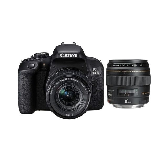 Canon - CANON EOS 800D KIT EF-S 18-55mm F4-5.6 IS STM + EF 85mm F1.8 USM Canon  - Reflex Numérique
