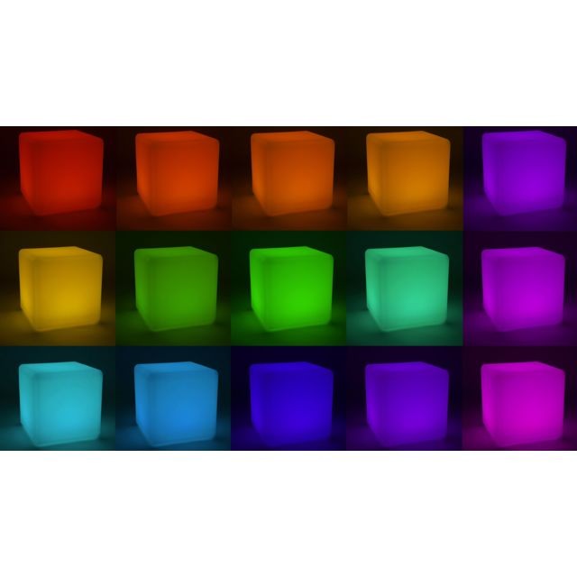 Spot, projecteur Cube LED 30 cm - Multicolore