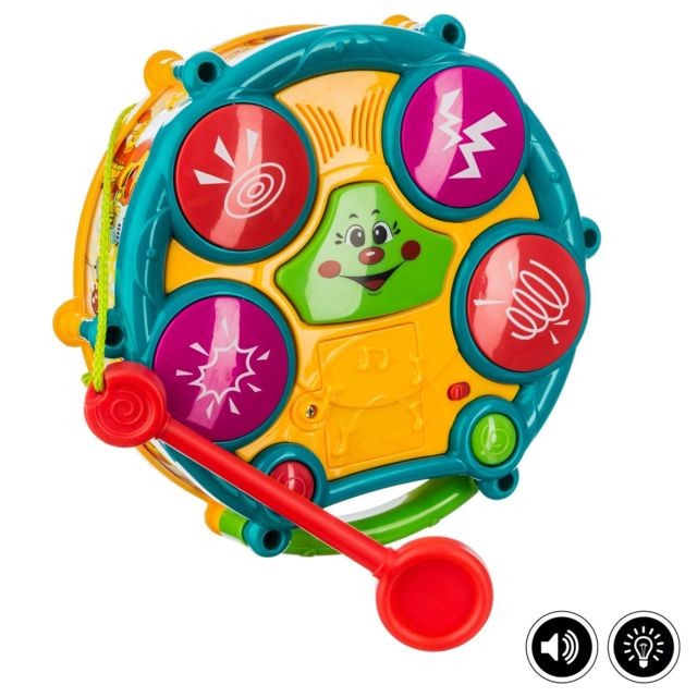 Be Toys - Go Babies - Jouet éveil - Tambour électronique à double face - Multicolore - Jouets 1er âge