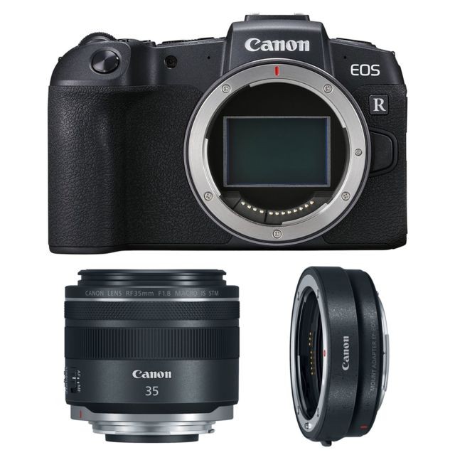 Canon - CANON EOS RP + RF 35mm F1.8 IS Macro STM + EF-EOS R Mount Adapter Canon  - Canon