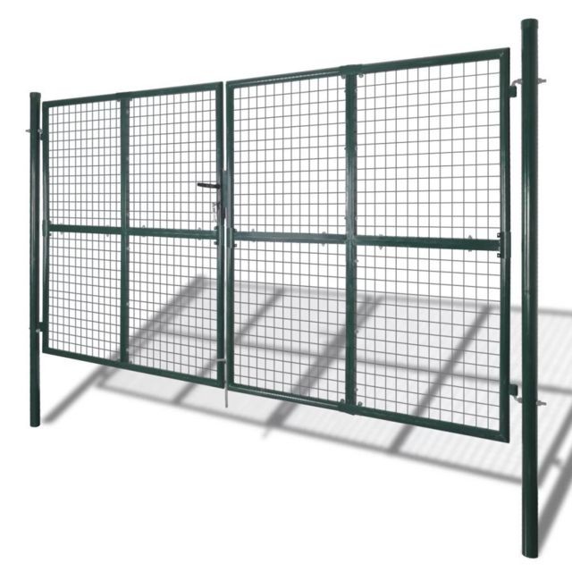 Vidaxl - Portail double pour clôture en acier laqué - 142025 | Vert - Menuiserie