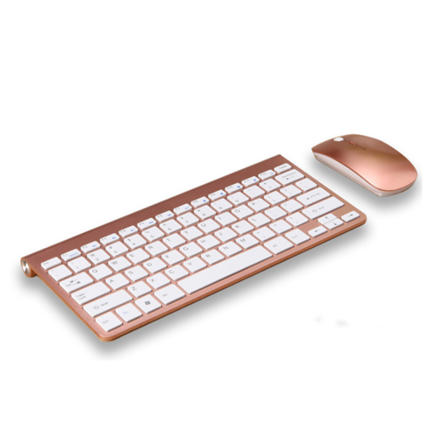 marque generique - YP Select Ensemble de clavier sans fil ultra-mince pour mini souris Ensemble de souris USB sans fil - Rose Gold - Marchand Yp select