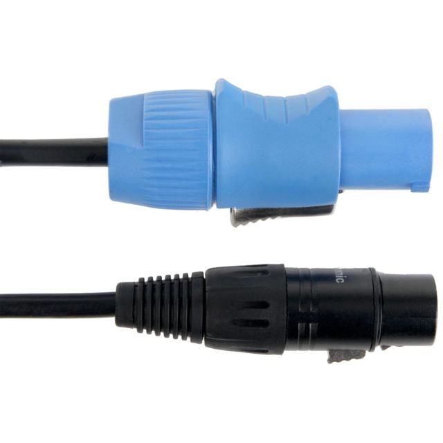 Câble antenne Pronomic Stage  EUPPD-2.5 Câble Hybride Schuko / Powercon Compatible + DMX 3 Pôles, 2.5 m