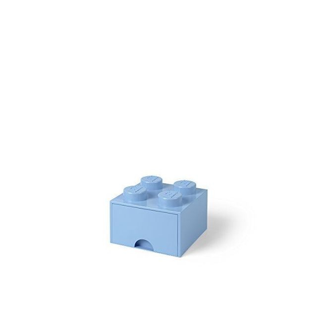 Lego - briques Lego tiroir 4boutons, 1tiroir, empilable, boîte de rangement, 4.7l, Bleu clair, 212 - lumière bleu roi - Lego