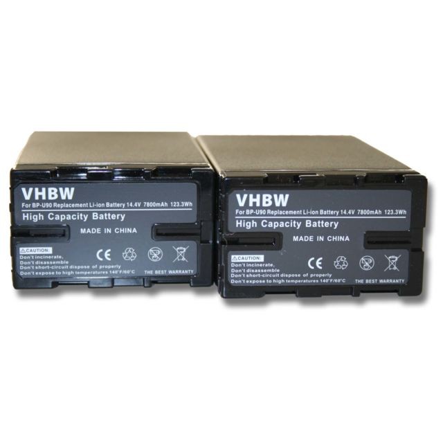 Vhbw - vhbw 2x Li-Ion batterie 7800mAh (14.8V) avec puce d'information pour appareil numérique camescope Sony PXW-FS5, PXW-FS5K remplace BP-U30, BP-U60. Vhbw  - Accessoire Photo et Vidéo