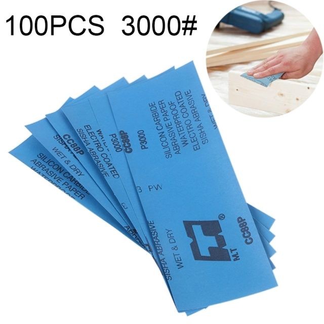 Wewoo - Papier abrasif de meulage pour polissage à sec et à 100 PCS Grit 3000 ? Format 23 x 9cm Bleu Wewoo  - Matériaux & Accessoires de chantier