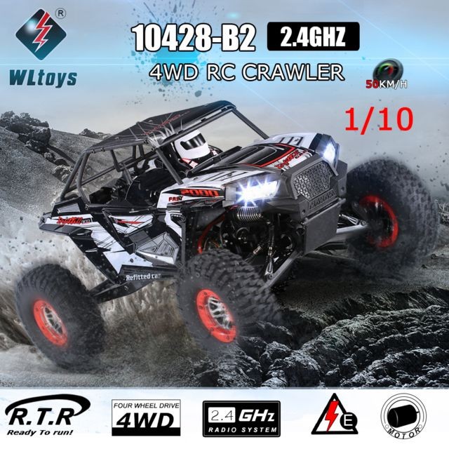 Generic - WLtoys 10428-B2 1/10 voiture RC 2.4G 4WD 50 km / h Rock Crawler voiture tout-terrain Buggy Desert Baja voiture RC RTR - Jouets radiocommandés