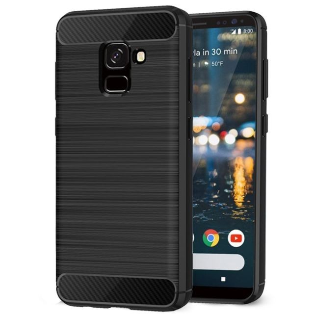 Sacoche, Housse et Sac à dos pour ordinateur portable Xeptio Samsung Galaxy A8 2018 - Coque Carbone noire