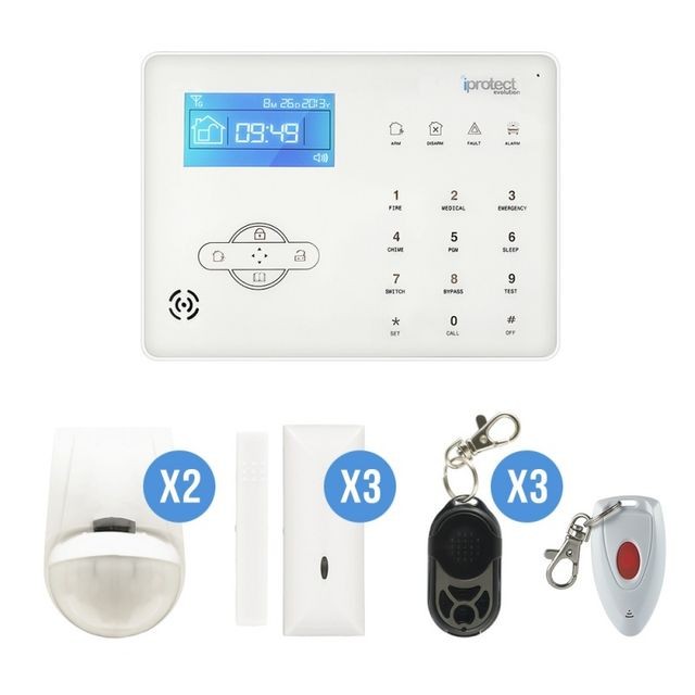 Iprotect - Système d'alarme sans fil 3-4 pièces - Alarme connectée Sans fil
