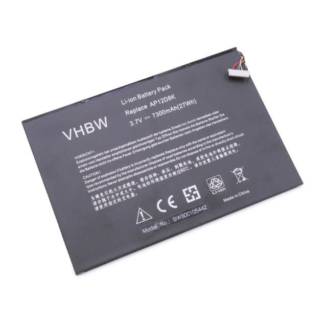 Vhbw - vhbw batterie 7300mAh (3.7V) pour ordinateur Acer Iconia A3-A10, Acer Iconia A3-A11 comme 1ICP4/83/103-2, AP12D8K. Vhbw  - Accessoire Ordinateur portable et Mac