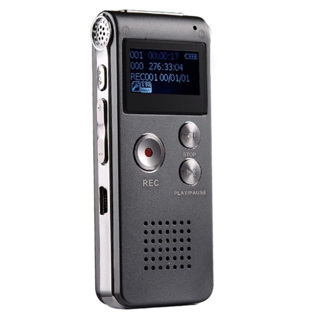 Enregistreur audio numérique Wewoo Enregistreur vocal Dictaphone SK-012 8 Go USB Audio professionnel avec lecteur MP3 WAV Enregistrement de fonction VAR Argent