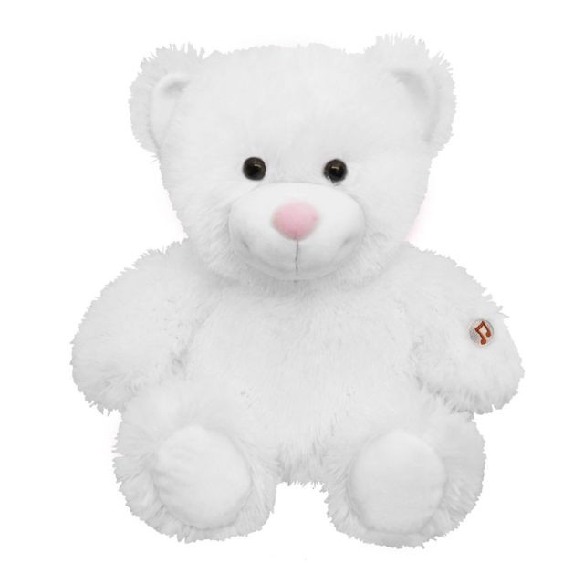 Ours en peluche Ludendo Lumicalin - Ours 30 cm - Blanc