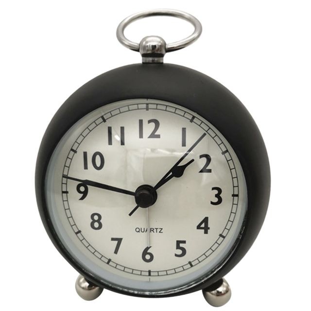 marque generique - Horloge de table silencieuse à quartz avec réveil avec lumière noire et noir marque generique - Horloge Murale Réveil