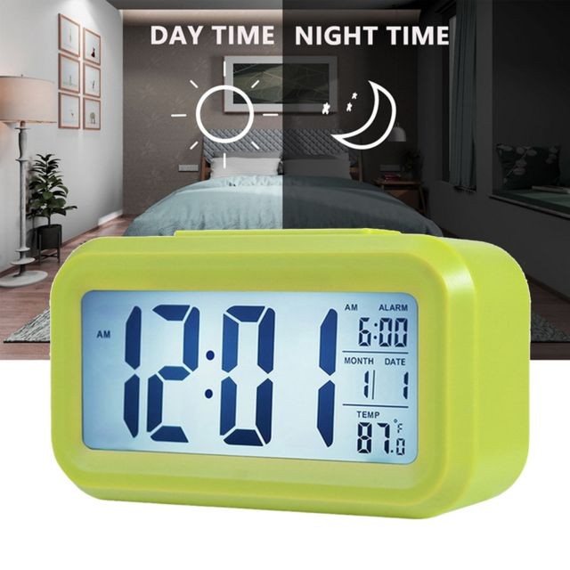 Generic - Réveil LED numérique Snooze Rétroéclairage Calendrier Thermomètre Température - vert Generic  - Accessoires de motorisation
