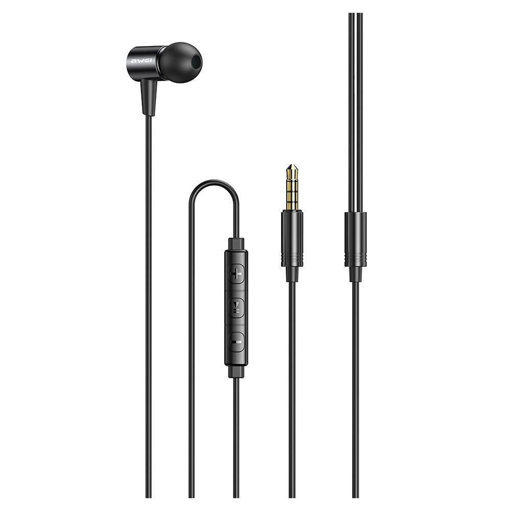 Ecouteurs intra-auriculaires Wewoo Écouteur awei L2 3.5mm Plug-in-Ear Stéréo Eerphone avec Micro Noir