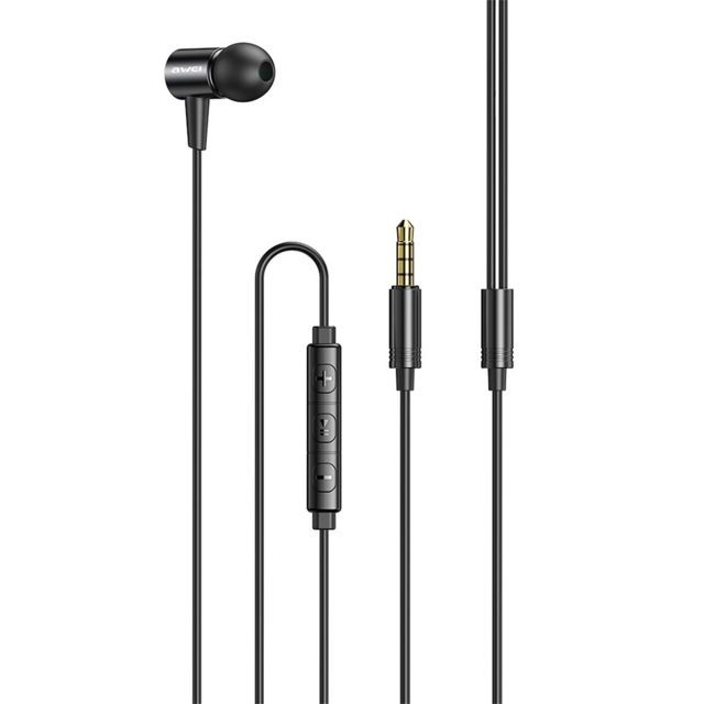 Wewoo - Écouteur awei L2 3.5mm Plug-in-Ear Stéréo Eerphone avec Micro Noir - Ear plug