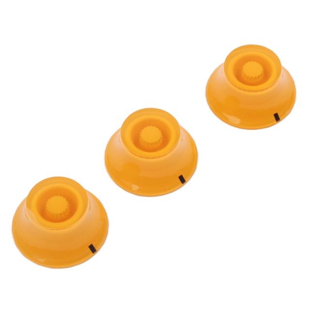 Accessoires instruments à cordes marque generique Ensemble de 3 boutons en acrylique haut-parleur pour fender strat pièces de basse de guitare jaune