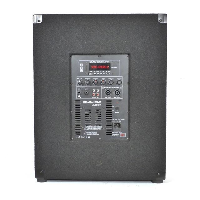 Packs DJ Pack sonorisation - Audio club BMS1812-USB-BT -  2400W - Sub 18" + 2 Enceintes 12" + Pieds + Câbles + Tél -