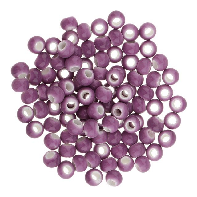 marque generique - Perles en céramique en céramique 100pcs 6mm pour bijoux diy faisant du violet marque generique  - Jeux artistiques