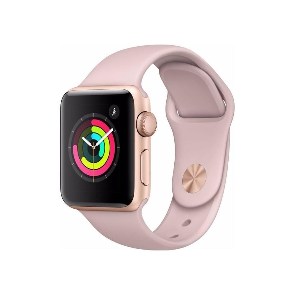 Apple Watch Apple Watch Série 3 (GPS) - 42 mm - Aluminium - boitier Or - bracelet Rose - reconditionné