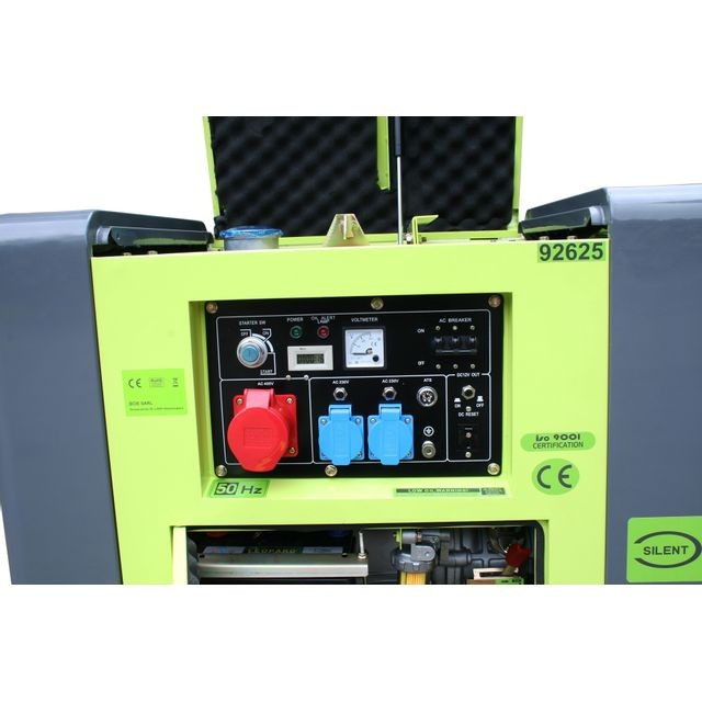 Générateur électrique Diesel insonorisé Type Panda Groupe électrogène 400V+230V 6.25kVa Varanmotors