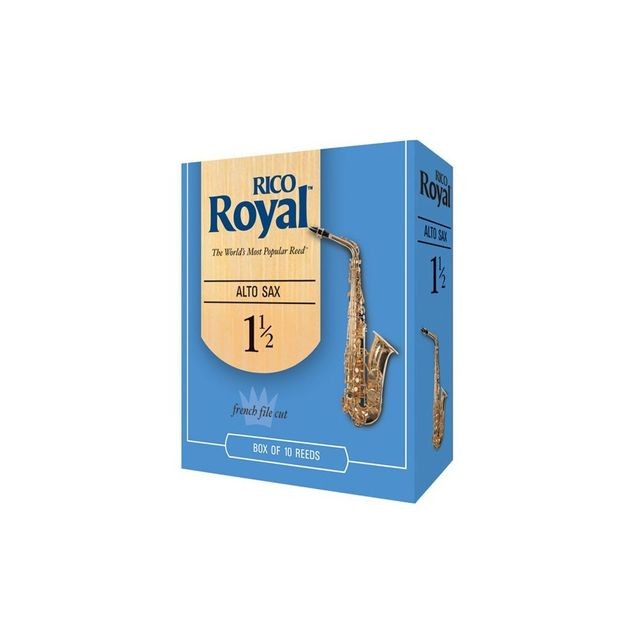 Rico - Boîte de 10 anches Rico Royal pour saxophone alto force 1.5 - Accessoires instruments à vent Rico
