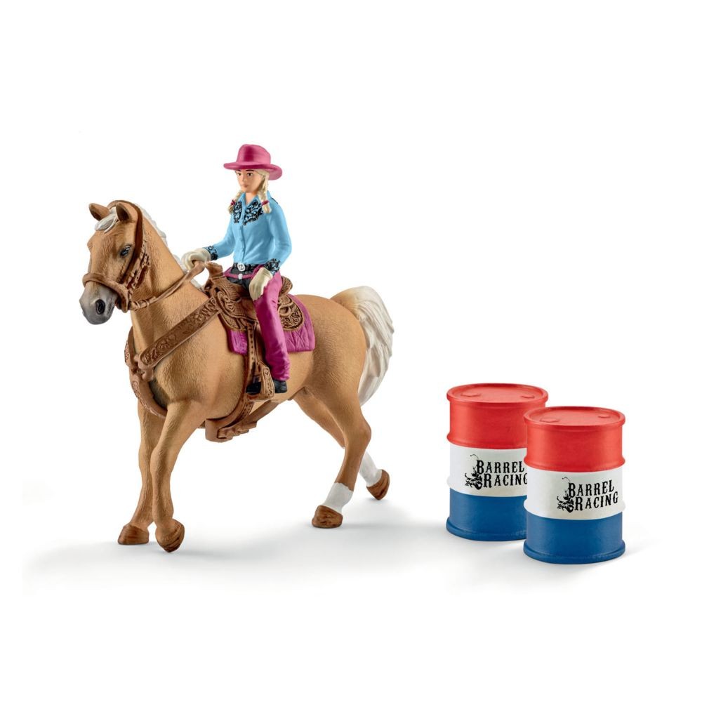 Animaux Schleich Barrel racing avec une cowgirl - 41417