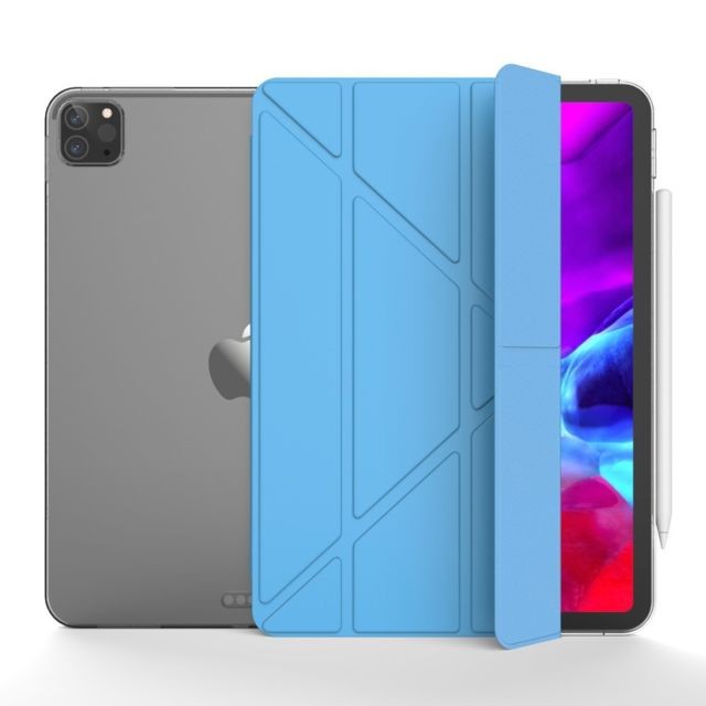 Generic - Etui en PU + TPU origami d'absorption magnétique bleu ciel pour votre Apple iPad Pro 12.9 pouces (2020) Generic  - Accessoire Tablette