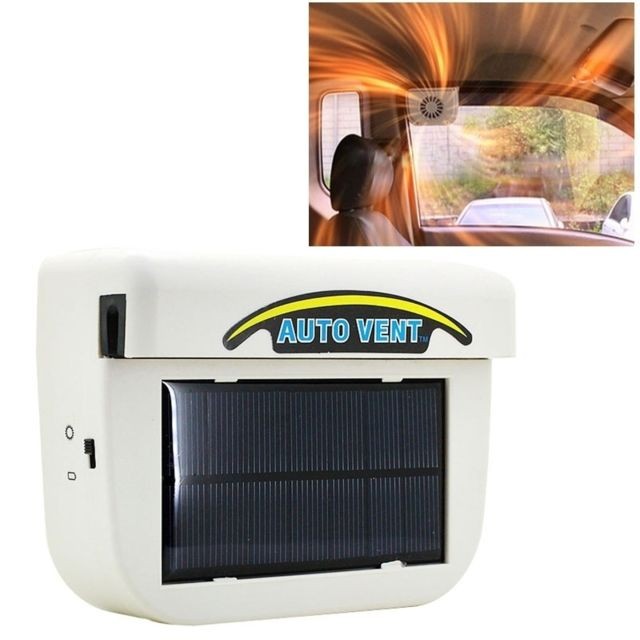 Wewoo - Ventilateur d'air de de blanc refroidissement automatique de voiture à moteur solaire Ventiler avec le système de de chaleur de de bande de caoutchouc Gardez votre refroidisseur de garé - Accessoires de radiateur