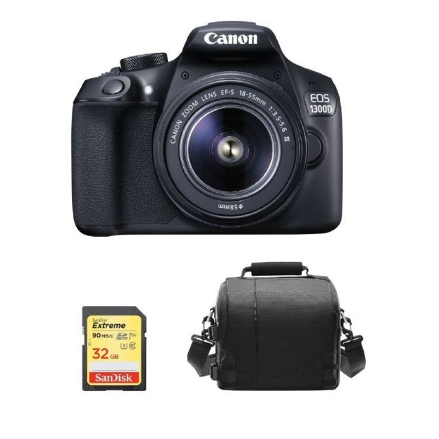Canon - CANON EOS 1300D KIT EF-S 18-55mm F3.5-5.6 III + 32G SD card + camera Bag Canon  - Canon
