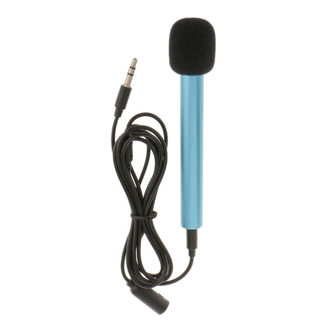 marque generique - mini microphone micro pour téléphone portable bleu - Microphone PC