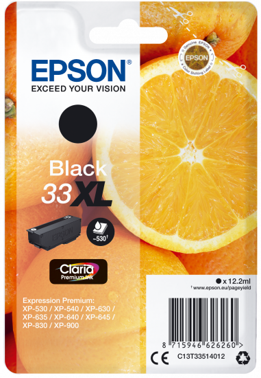 Epson - Cartouche Orange - Encre Claria Premium Noir 33XL Epson  - Cartouche d'encre Noir
