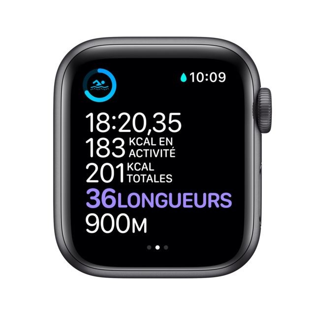 Apple Watch Series 6 - GPS - 40 - Alu Gris Sidéral / Bracelet Sport Noir - Regular