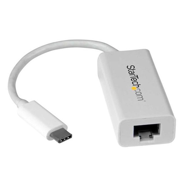 Startech - Adaptateur réseau USB-C vers RJ45 Gigabit Ethernet - M/F - USB 3.1 Gen 1 (5 Gb/s) - Blanc - Câble antenne
