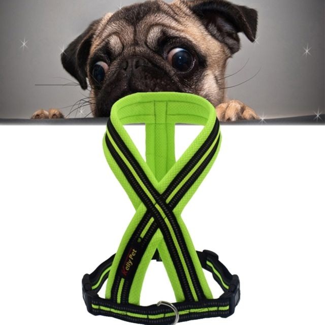 Wewoo - Laisse en de harnais vert de poitrine confortable réfléchissante respirable de Xia de chiens de chien, largeur: 2.5cm, gamme réglable: 57-72cm Wewoo - Laisse pour chien