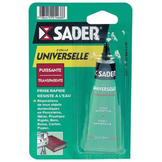 Sader - SADER - Colle universelle solvantee 30 ml - Mastic, silicone, joint Sader